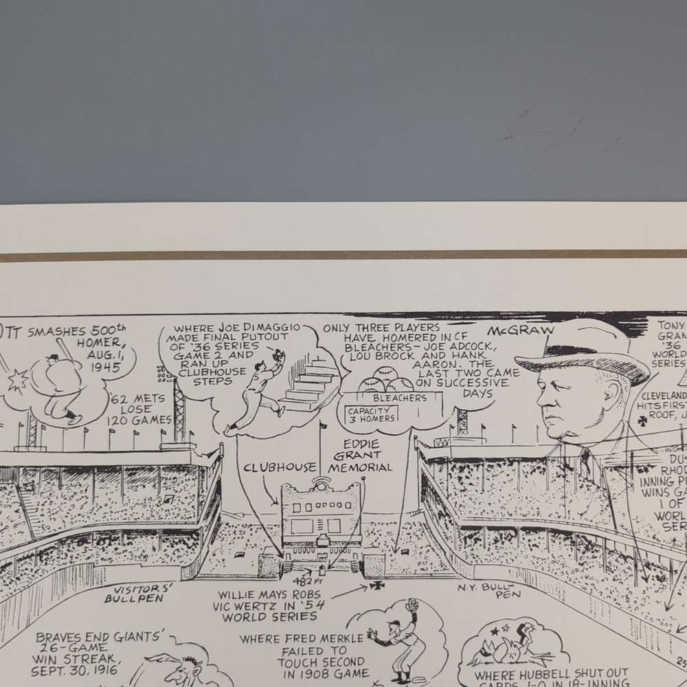 1990‎ Sporting News 15x11" Litho by Amadee Polo Grounds Mel Ott/Mcgraw - Picture 9 of 16